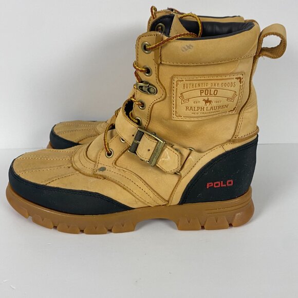 Polo Ralph Lauren Tenard Boots Men's 9.5 D Duck Boots Tan Brown Suede Leather - Picture 4 of 16